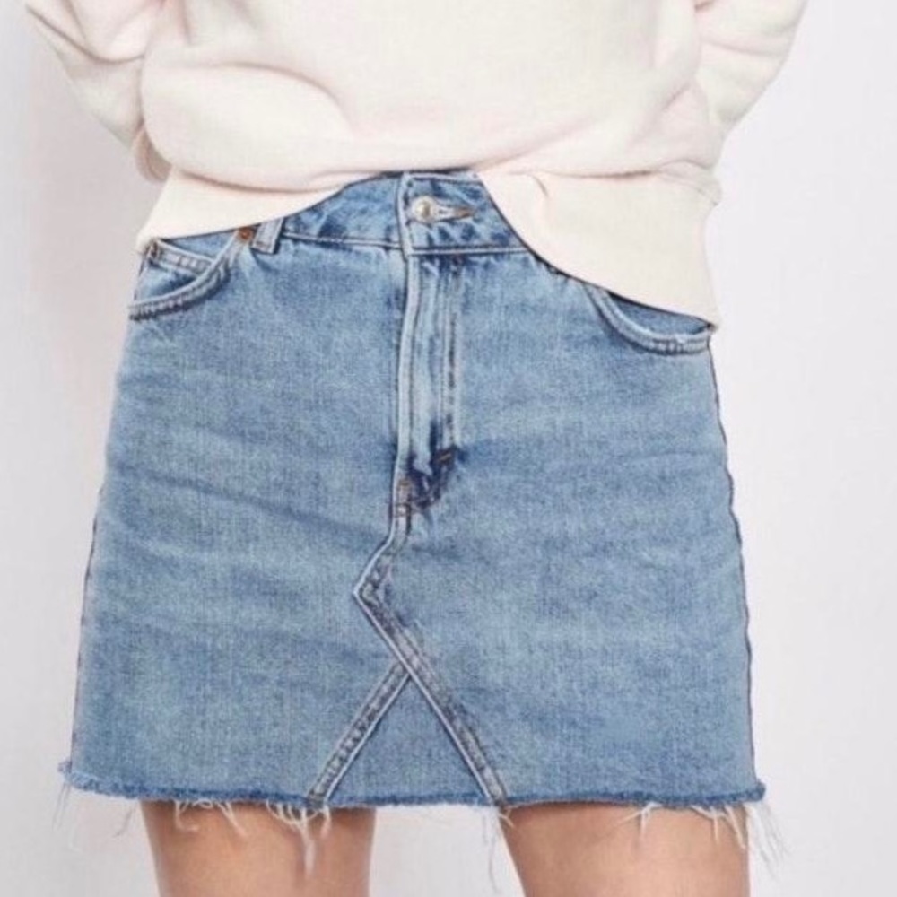 Topshop Moto Blue Denim/Jean Skirt